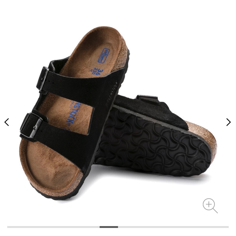 Black Suede Arizona Two Strap Soft Footbed size 9 40